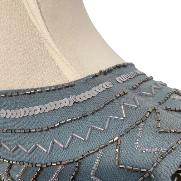 Parker Cocktail Dress Small Beaded Semi Formal Mini Holiday Party Gatsby $468 - Picture 10 of 14